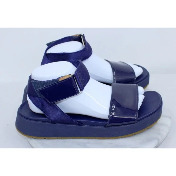 UGG LA Shores Platform Sandals Nightfall Purple Patent Leather Womens 10 - Picture 3 of 9